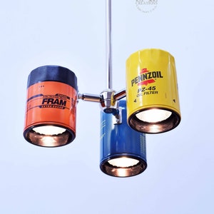 Automotive Oil filter Pendant Light. Chandelier.