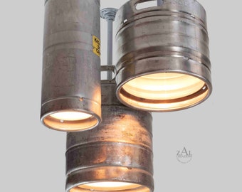 Beer keg Ceiling Light. Group of 3 kegs.