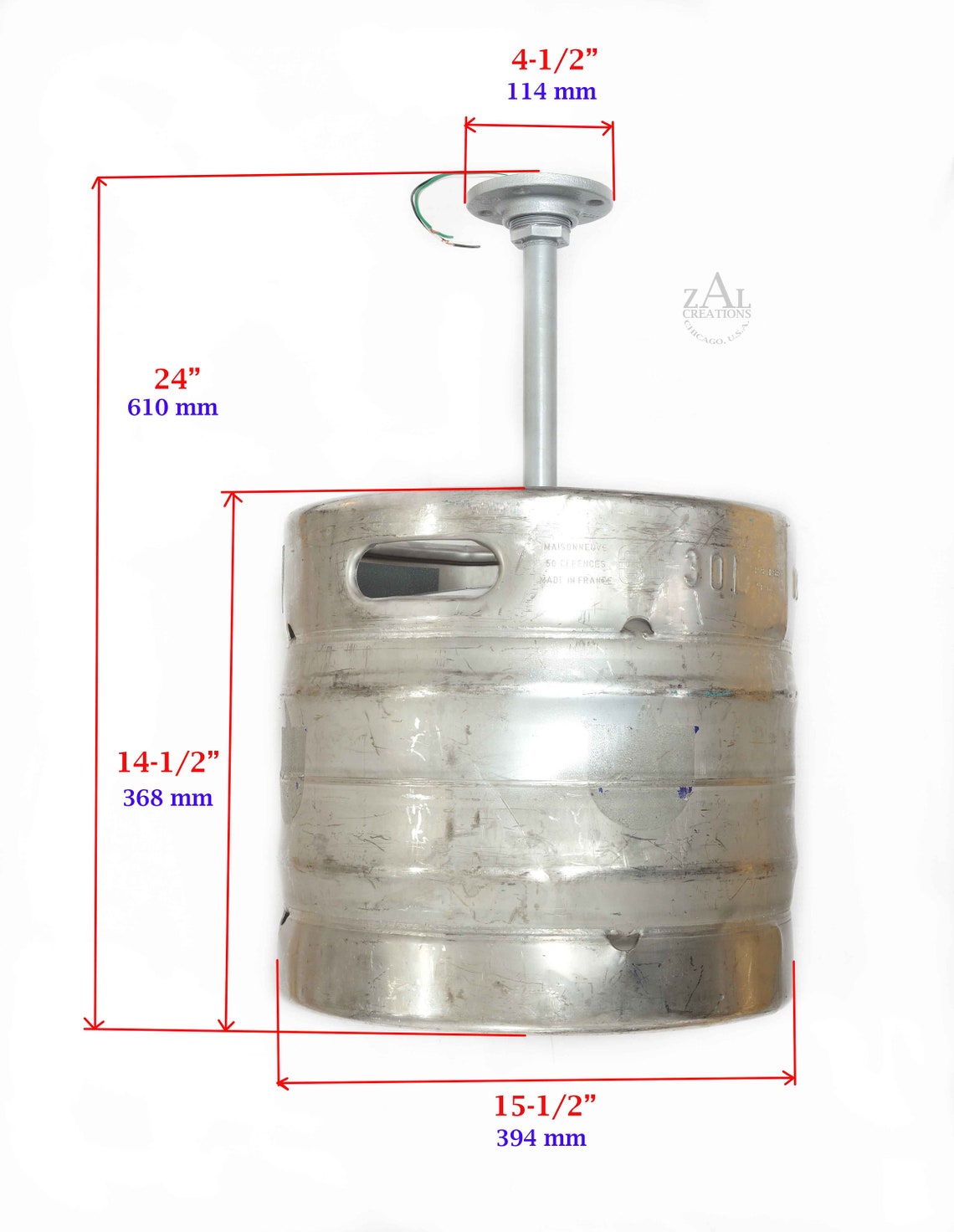 Beer Keg Light Keg Lighting Pendant Light. Stainless Steel. Etsy