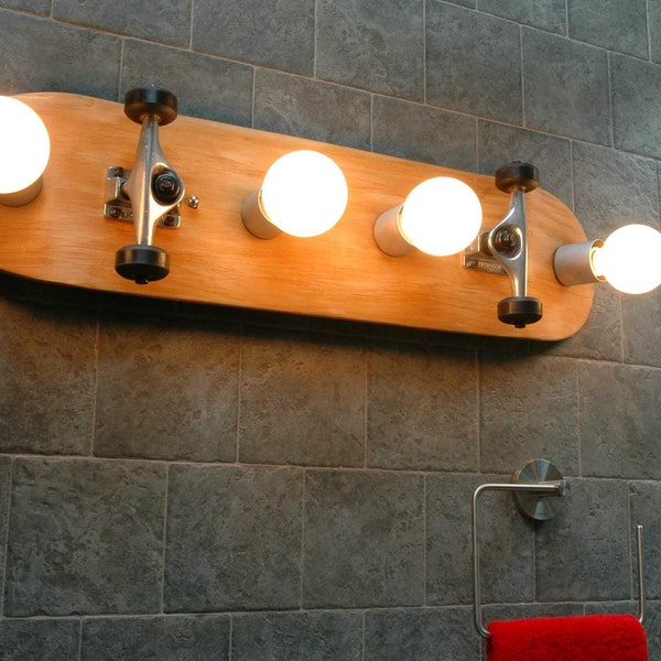 Vanity Light, Skateboard, Bathroom Light  Fixture. Wall Light. Skateboarding.