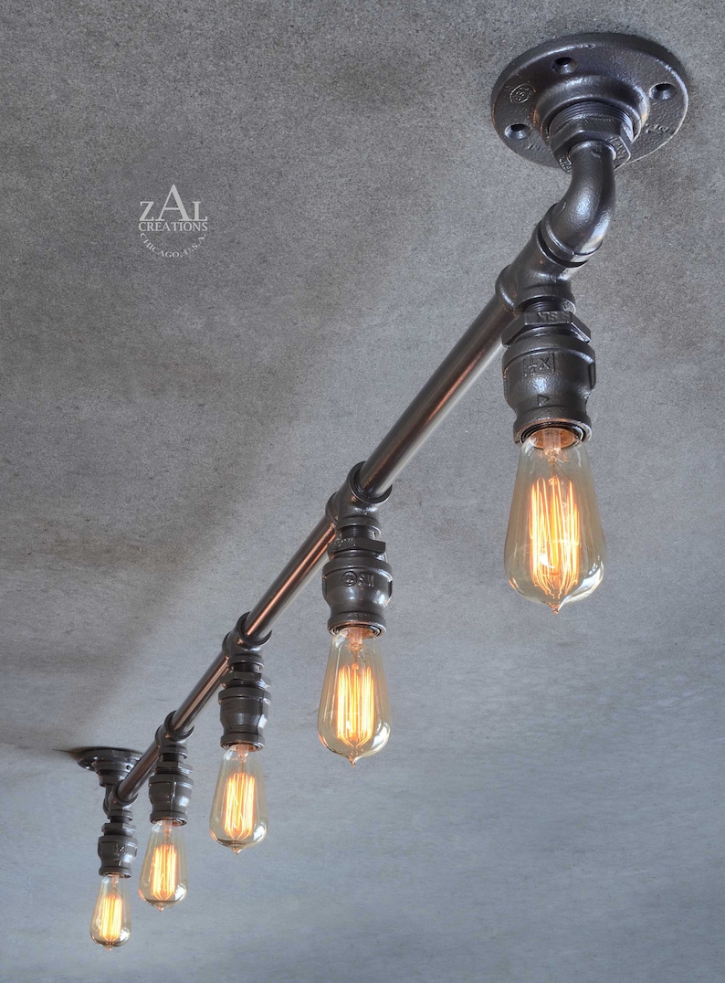 Track lighting Industrial Style pipe Light. Ceiling Vanity Etsy