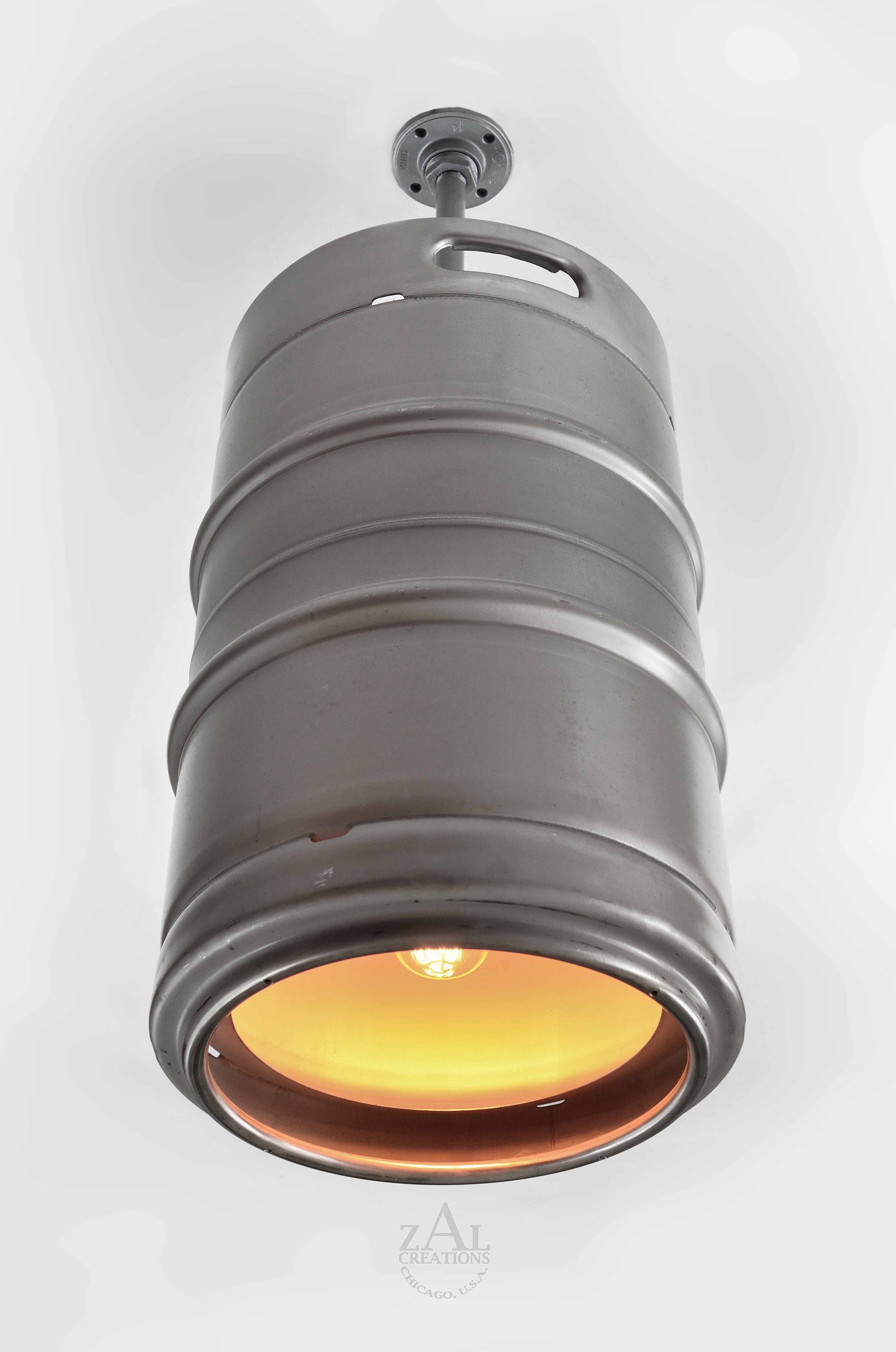 Beer Keg Light Keg lighting Pendant light. Stainless steel Etsy