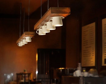 Coffee mug Pendant Light. Suspension Lamp.