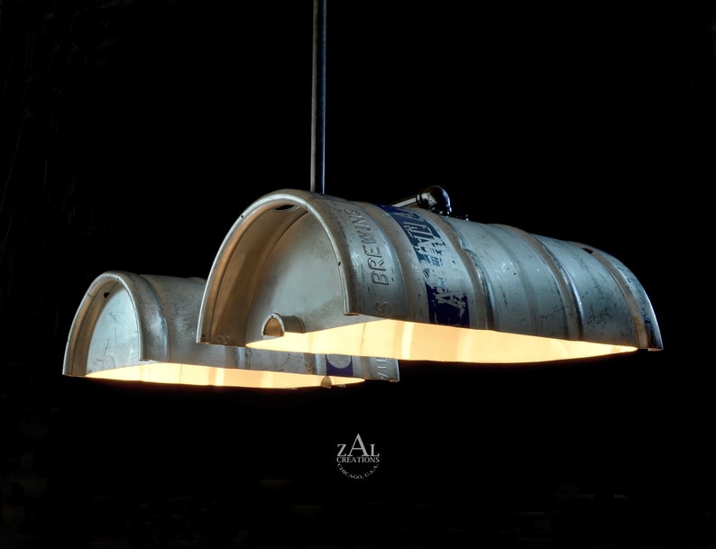 Beer Keg Light Keg lighting Pendant light. Stainless steel Etsy