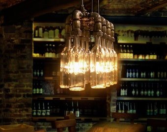 Pendant Light. Wine / Beer bottles. Suspension Lamp.