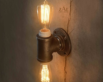 Wall Light. Ceiling Light. Vanity Light. Sconce. Industrial. Steampunk. Edison. Twin bulb. Double bulb.