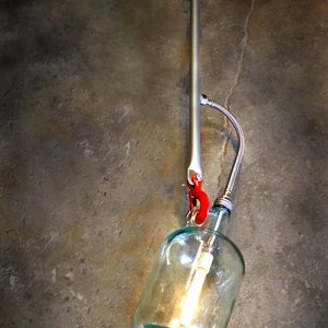 Pendant Light, Wine jar, Wine jug, Wine bottle. Lamp. image 1