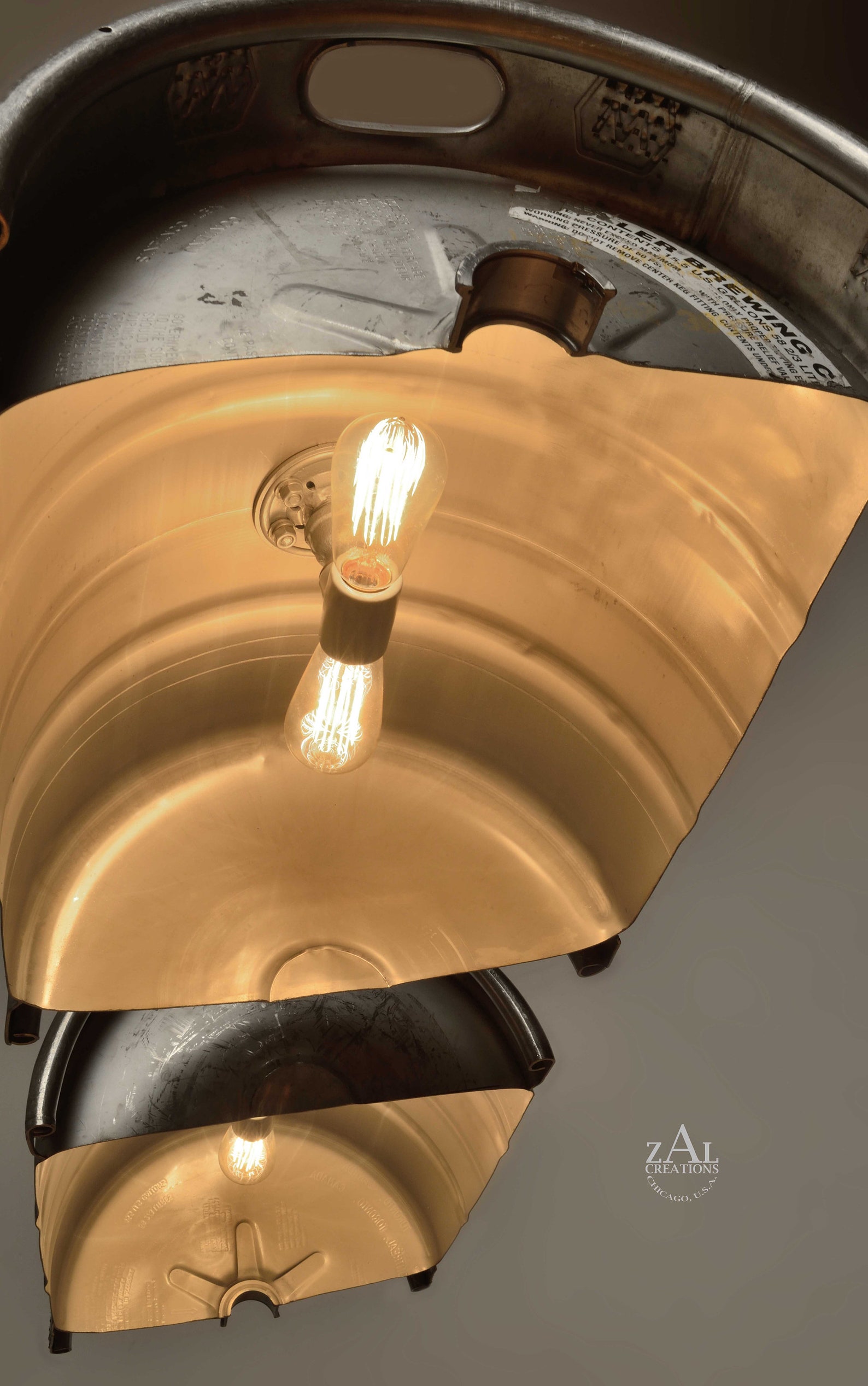 Beer Keg Light Keg lighting Pendant light. Stainless steel Etsy