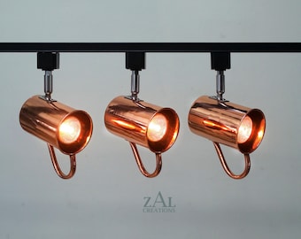 Track Lighting Fixture, Copper mug, Moscow Mule. 3 Track lights and Track.