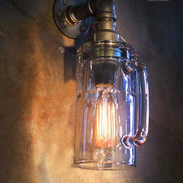 Sconce, Wall Light, Beer mug, Lamp. Edison.