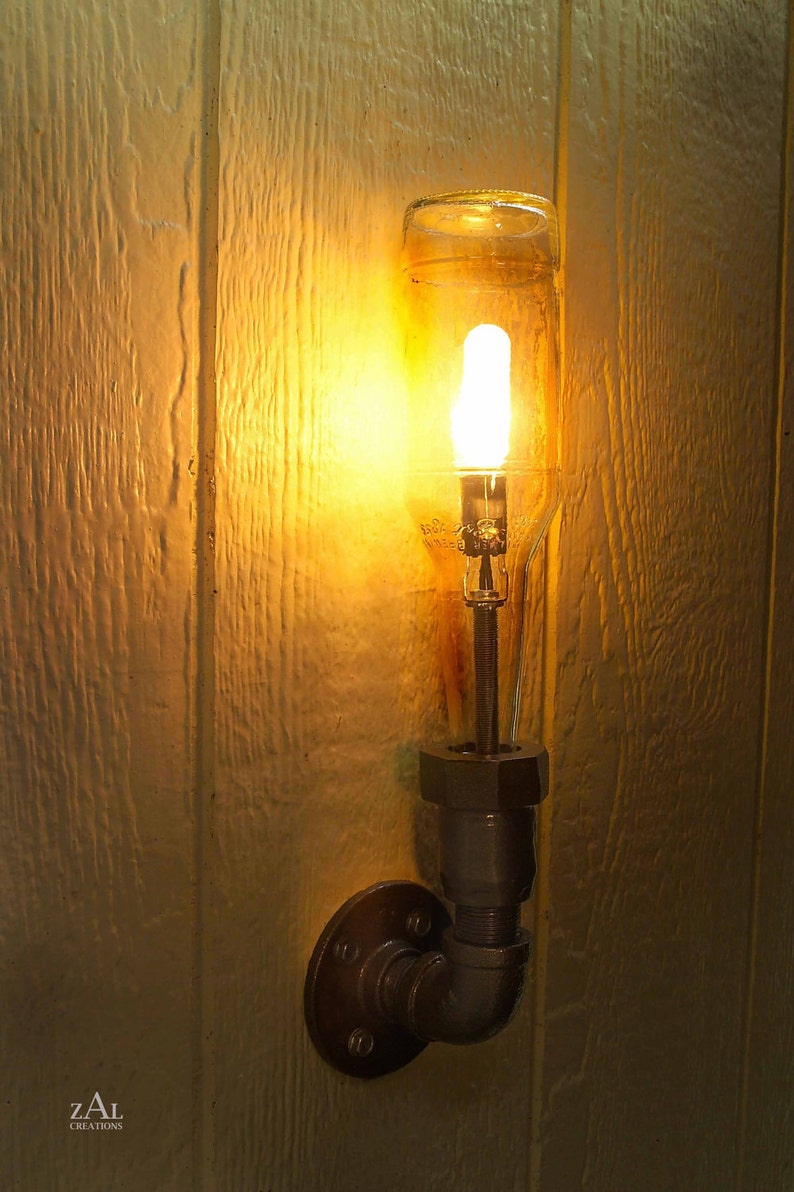 Applique Murale Lampe Bouteille De Bière Tuyau De Plomberie Etsy