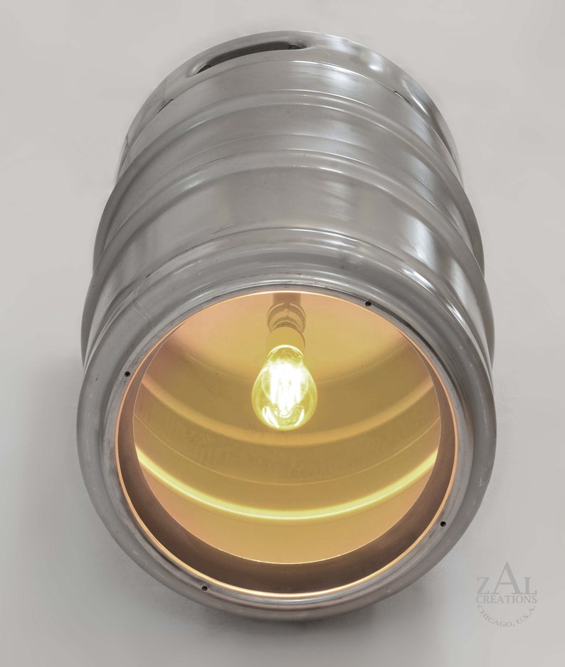 Beer Keg Light Keg Lighting Pendant Light. Stainless Steel Etsy