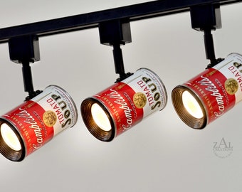 Campbell's Soup can Track Light Fixture. 3-5 Track lights and Track. Spot light LED. Pop Art.