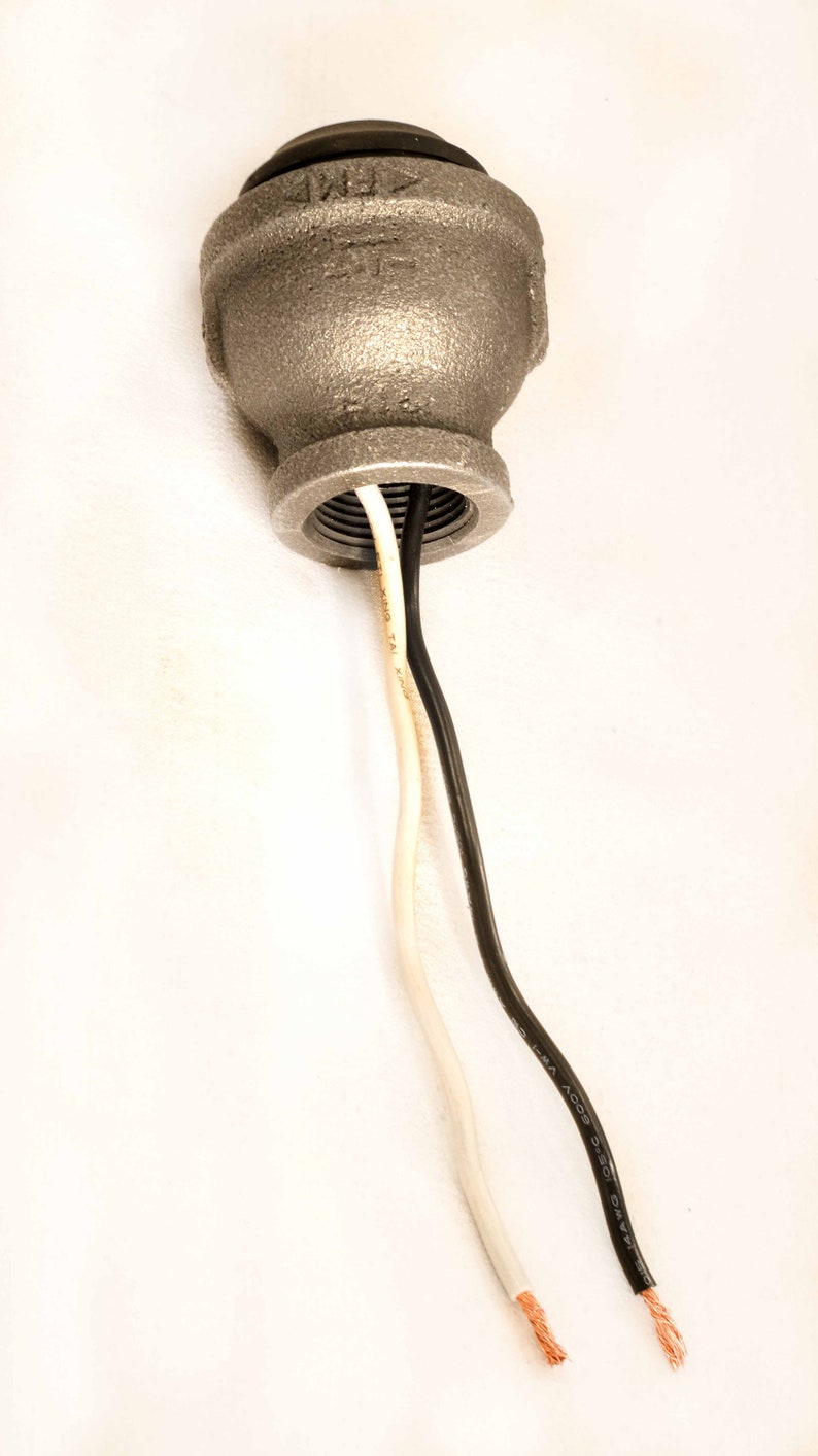 Steampunk Lampholder Black Iron Pipe Lamp Socket With Wire Etsy