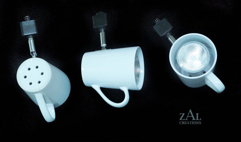 Track Lighting Fixture, Coffee mug, Tea cup. 3 Track lights & Track. image 4