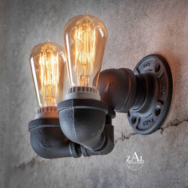 Wall light. Industrial style. Twin Bulb Sconce.