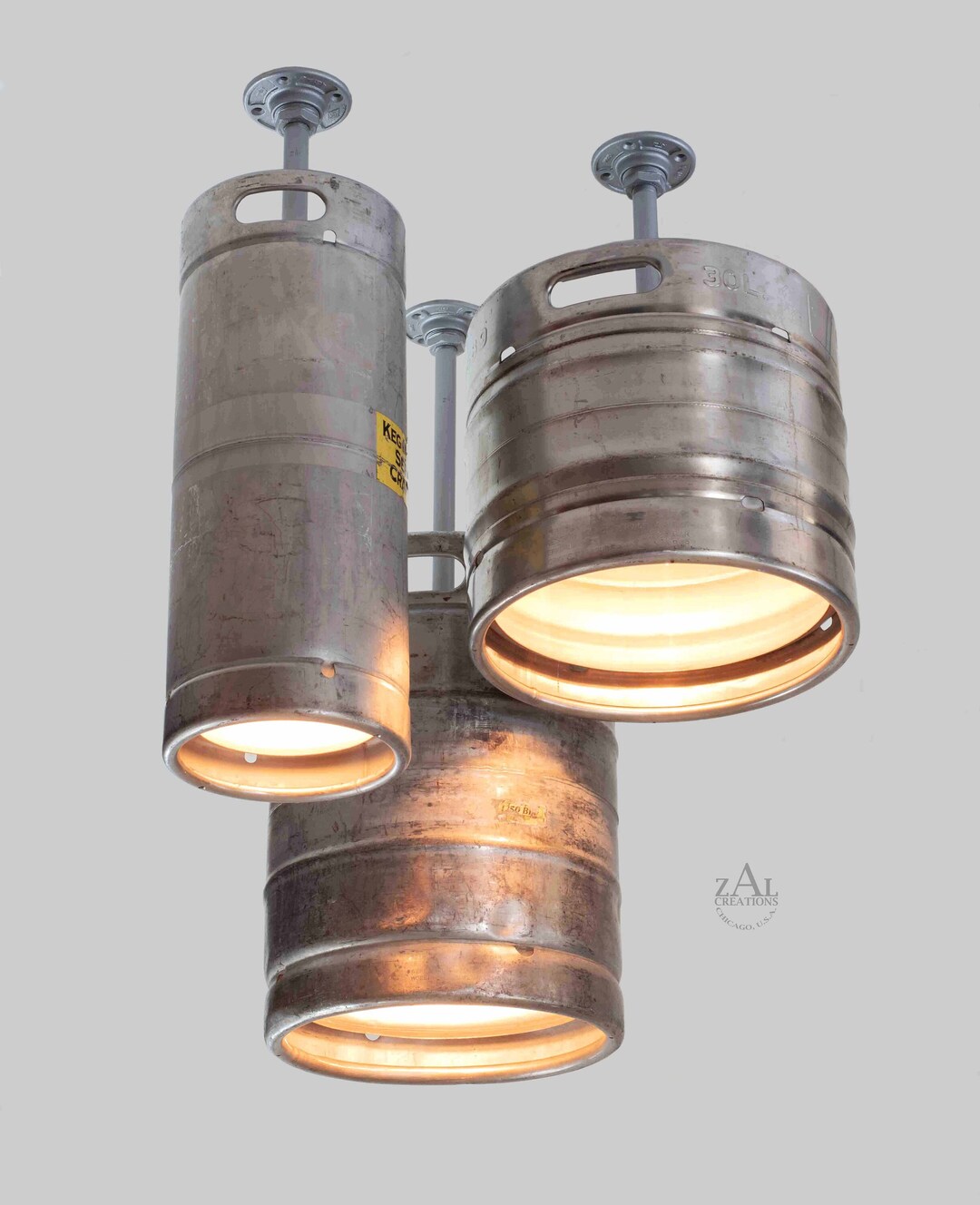 Beer Keg Ceiling Light. Group of 3 Kegs. Etsy