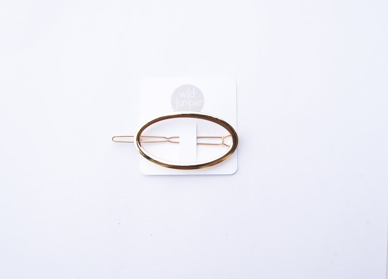 Oval Hair Barrette Gold Hair Barrette Gold Hair Clip Etsy