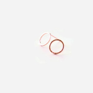 Rose Gold Stud Earrings Open Circle . Rose Gold Open Circle Studs image 1