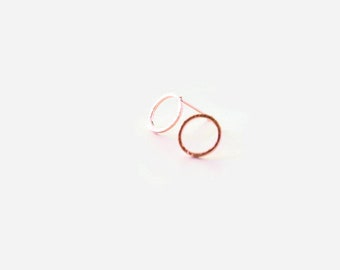 Rose Gold Stud Earrings Open Circle . Rose Gold Open Circle Studs