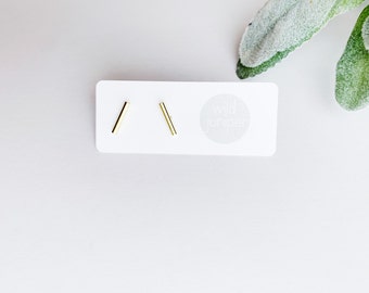 Gold Bar Stud Earrings Gold Bar Earrings