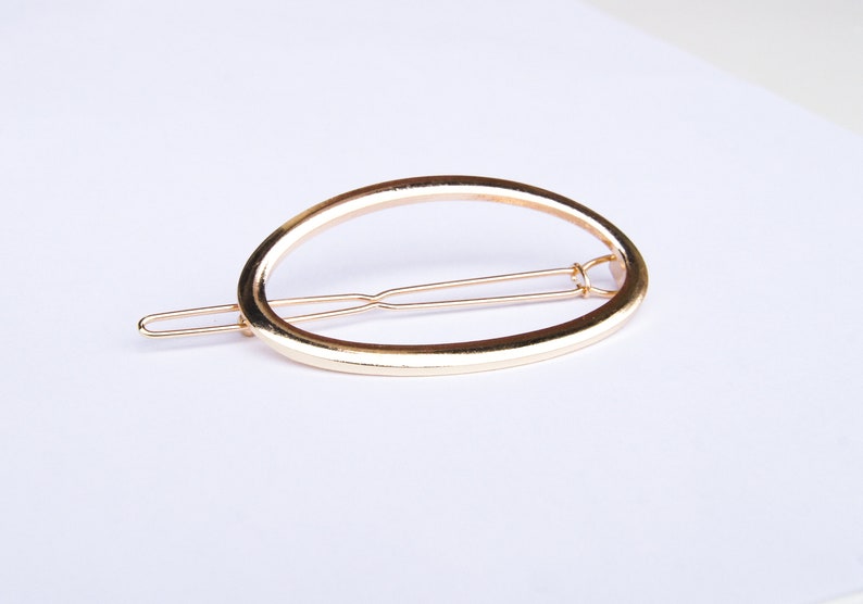 Oval Hair Barrette Gold Hair Barrette Gold Hair Clip Etsy