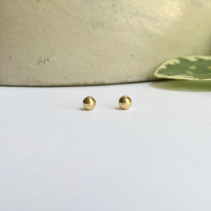 Gold Studs Earrings Tiny Round