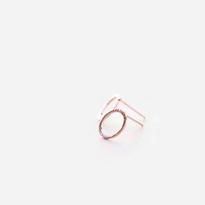 Rose Gold Stud Earrings Open Circle . Rose Gold Open Circle Studs image 3