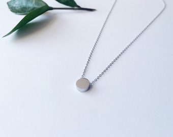 Dainty Silver Necklace - Circle Necklace - Silver Dainty Necklace - Circle