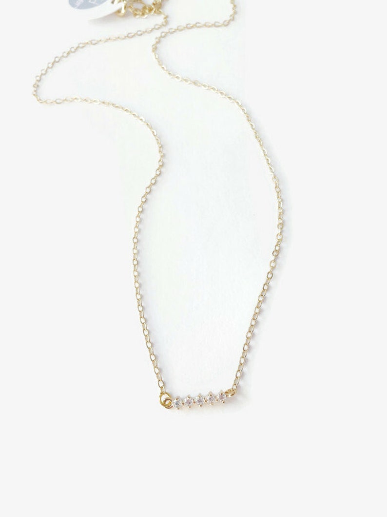 Delicate Gold Necklace Small Bar Necklace 14k Gold Delicate Necklace ...