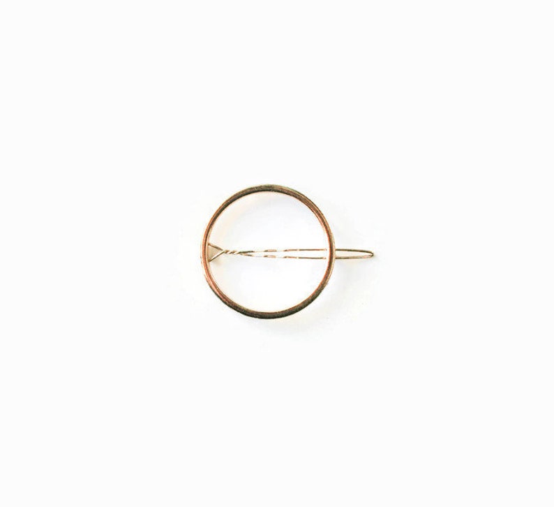 Circle Hair Clip Hair Barrette Gold Hair Barrette Gold Hair Clip Circle Hair Clip Gold Open Circle image 2