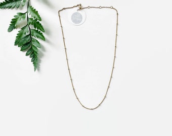 Dainty Gold Ball Chain Necklace | Gold Plated Stainless Steel Minimal Necklace