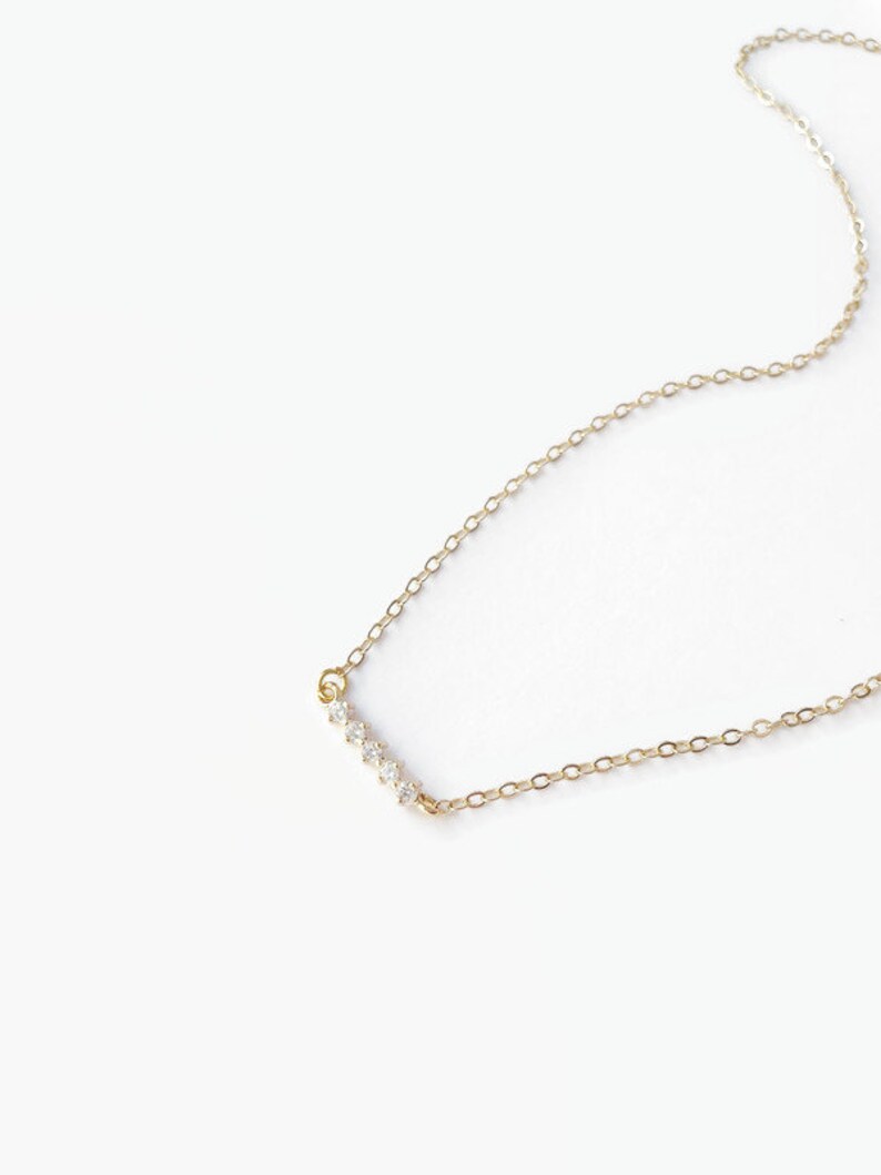 Delicate Gold Necklace Small Bar Necklace 14k Gold Delicate Necklace ...