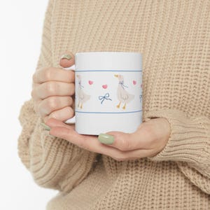 Charming Goose Ceramic Mug, Cute Animal Mug, Gift for Bird Lovers, Cozy Coffee Cup, Unique Home Decor