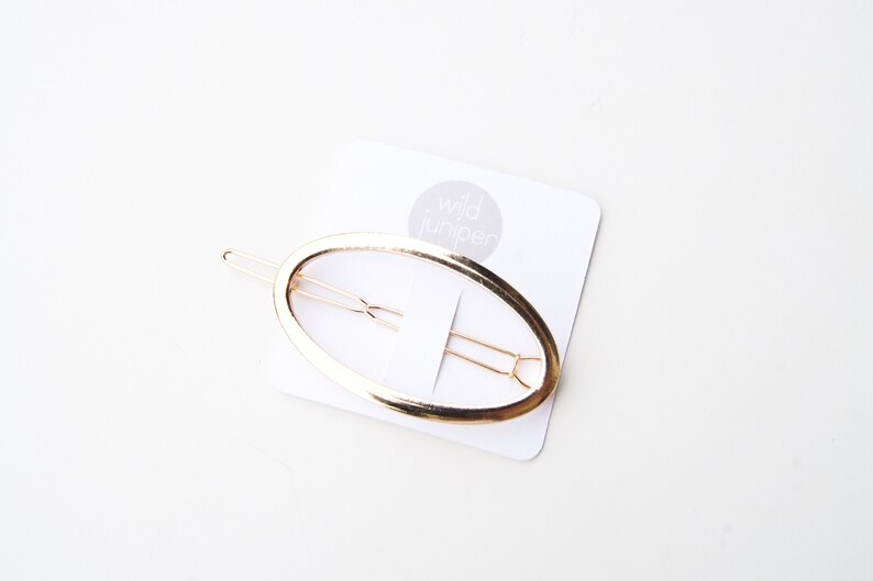 Oval Hair Barrette Gold Hair Barrette Gold Hair Clip Etsy