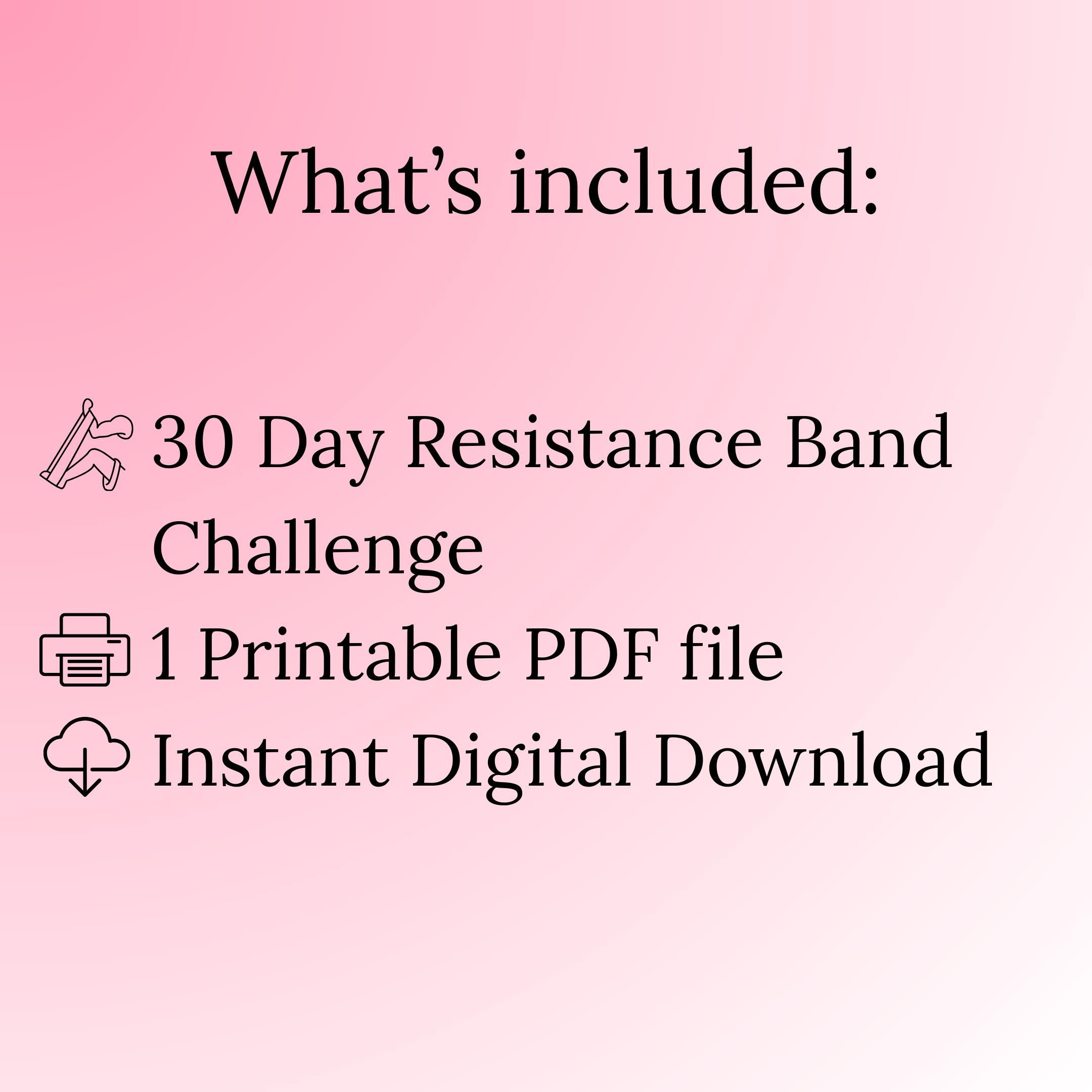 30 Day Resistance Band Challenge | Printable Band Workout Chart ...