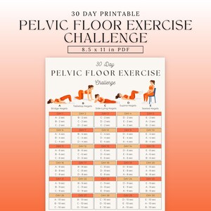 Pelvic Floor and Kegel Exercises | 30 Day Challenge | Pelvic Floor Exercise | Kegels | 30 Days Challenge | Printable Fitness Challenge PDF