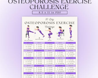Osteoporosis Exercises Chart | Standing Exercises for Seniors | Gentle Workout Routine for Strong Bones | Low Impact Daily Exercise Routine