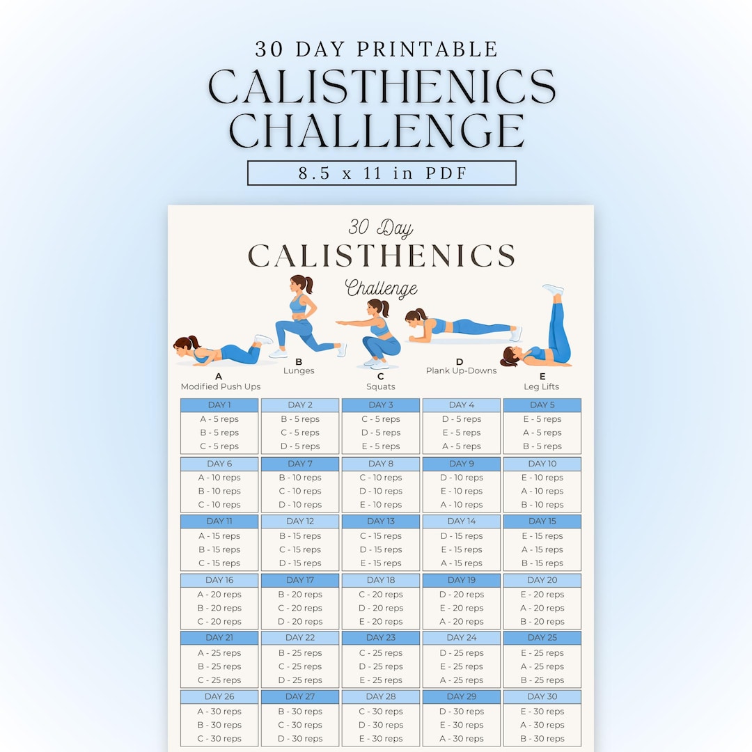 Calisthenics Workout Plan | 30 Day Challenge | 30 Day Calisthenic ...
