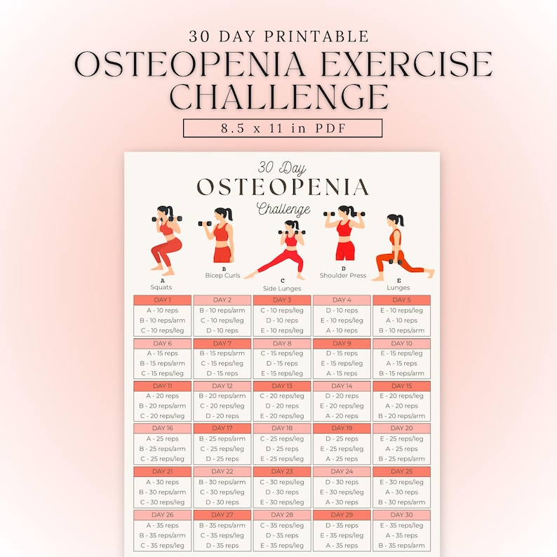 Weight Bearing Exercises for Osteopenia | 30 Day Challenge | Osteopenia ...