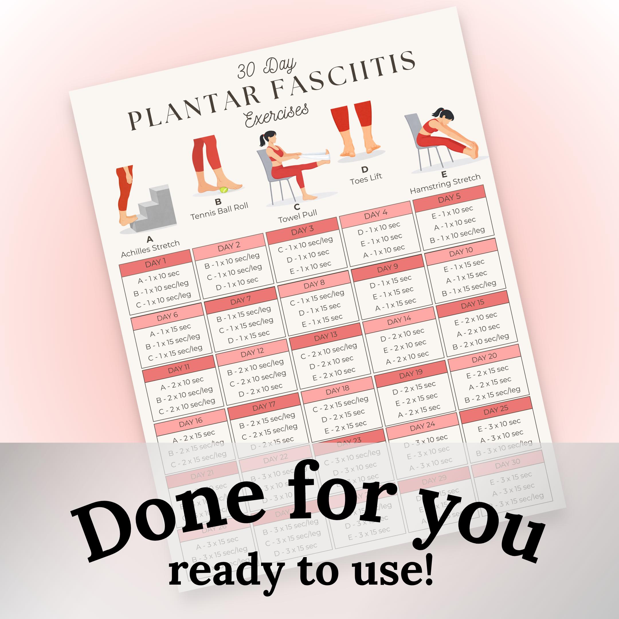 30-day Plantar Fasciitis Pain Relief Challenge | Printable Plantar ...