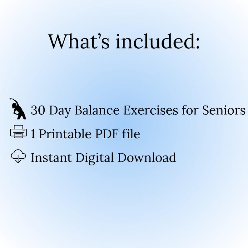 Printable Balance Exercises for Seniors | 30 Day Challenge | Workout