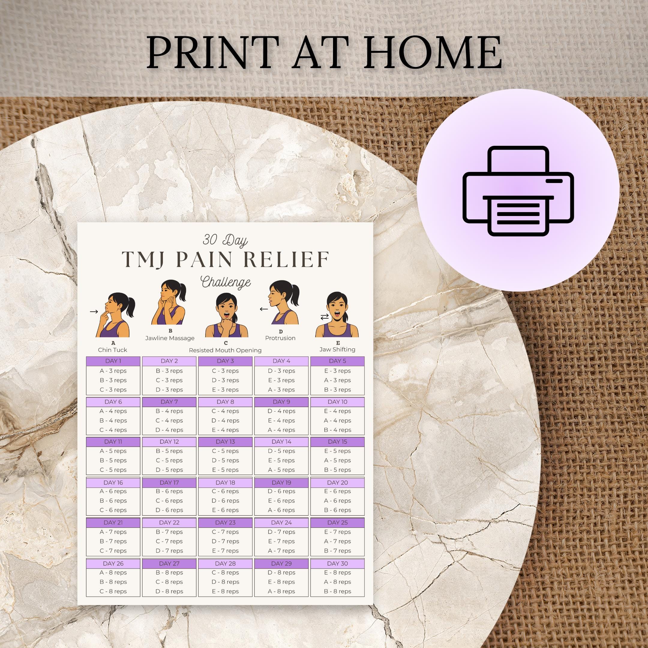 Printable Tmj Ruler TMJ Pain Relief Exercises PDF | Printable 30 Day Challenge | Mobility ...