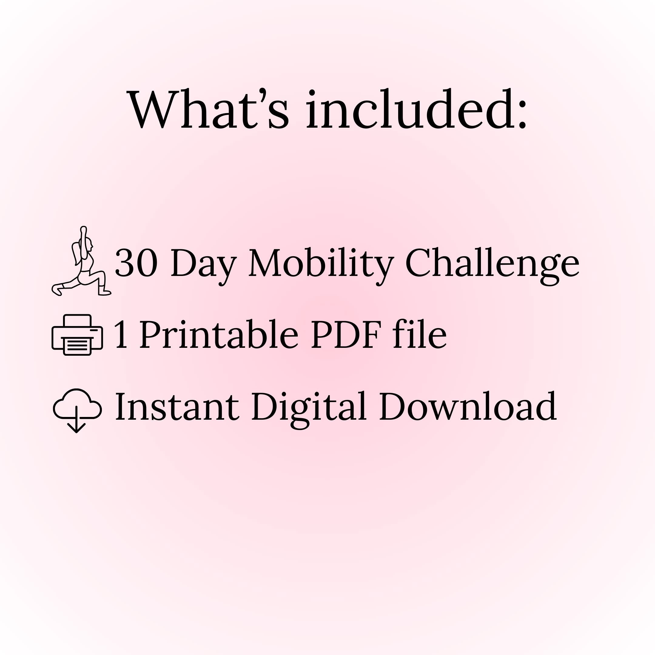 30 Day Mobility Challenge | Printable Mobility Routine | 30 Day Workout ...