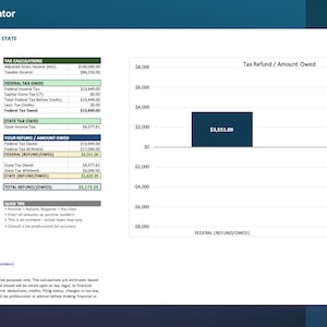 Calculadora de Reembolso de Imposto de Renda para Solteiros, Casados e Declarações Separadas em 2025 - Federal + Estadual (Excel, Planilhas Google)