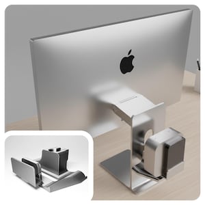 Suporte para Mac mini M4/M4Pro e disco rígido | Apple Studio Display / Studio Display XDR / Pro Display XDR | Orifício para passagem de cabos