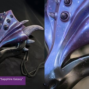 Handgjord drakemask i harts, Halloweenkostym "Masquerade" — Olika leveransklara modeller C—Sapphire Galaxy
