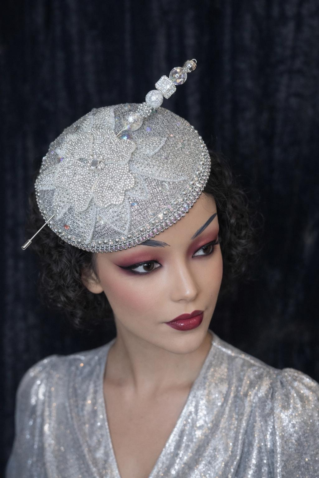 chinese dress ladies Women's Organza Cloche Bowler Hat Church Fascinator for Tea Party Bridal  Wedding Dress Wide Brim UV Protection Hat (Grey, One Size) at Amazon Women's  Clothing store main image 0