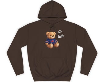 Teddy Bear Go Bills Hoodie | Sports Mascot Football Fan Apparel