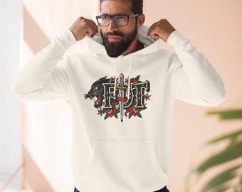 FDT Panther and Rose Hoodie | Vintage Tattoo Style